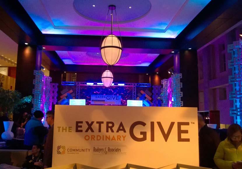 The Extra Ordinary Give GIVING BACK TO THE COMMUNITY NOVEMBER 16 The Extra Ordinary Give is a 2-hour giving marathon annually