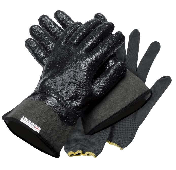 ) The glove has a rough, sand patterned surface and the material itself provides lots of friction, all for