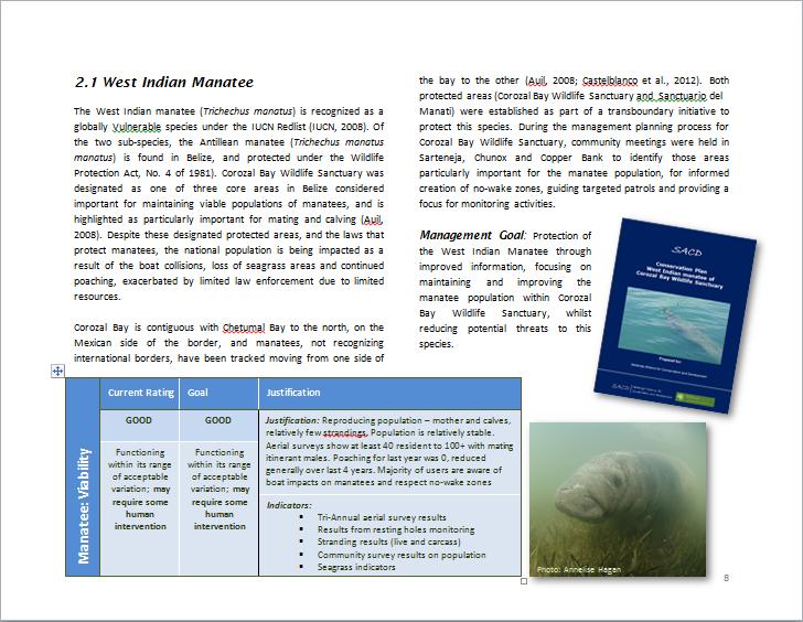 through conservation planning for the manatee