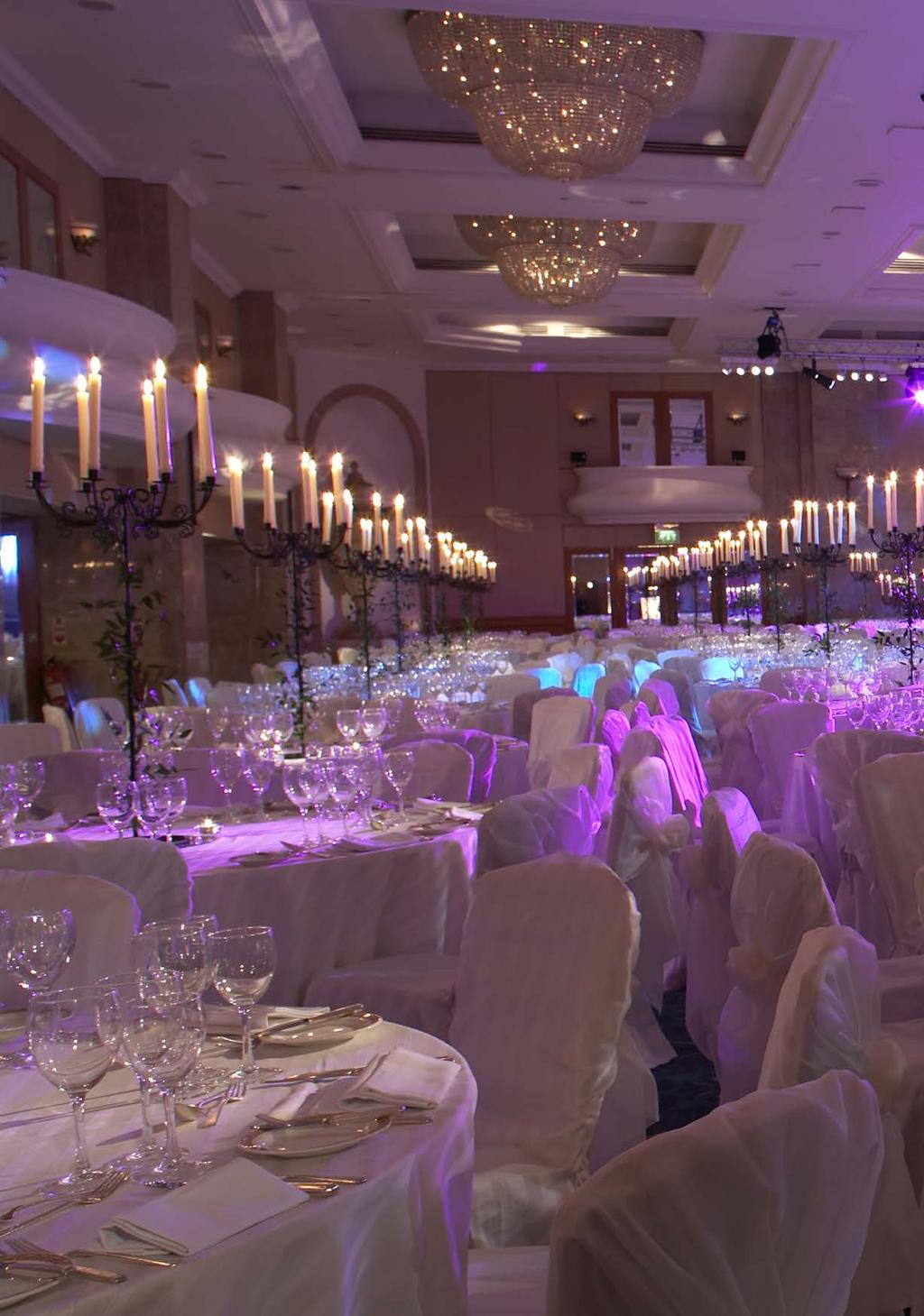OUR VENUES Grand Ballroom Size: 38.4x28.4x5.2m (LxWxH) Suitable for the most dazzling of occasions, our Grand Ballroom is capable of hosting up to 1,250 guests, reception style.