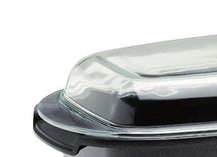 roasting dish with glass lid, oval multipurpose pan with grill ridges Material High-quality cast aluminium Base Approx.