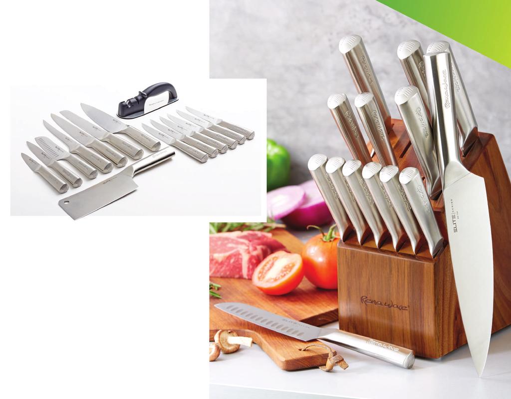CUTLERY SET 16 PIECES Complete set to meet your everyday cooking needs 9 7 6 1 2 3 4 5 8 1 paring knife 2 utility knife 3 Santoku knife 4 fillet knife 5 slicer 6 bread knife 7 chef s knife 8 meat