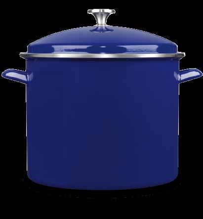 00 12 Qt. Stockpot Elegantly designed and generously sized to create savory soups, sauces and stocks. Its classic look is great for any kitchen. 12 Qt. Model EOS126-28CBL UPC: 086279074348 MBC: 10086279074345 SRP: $100.