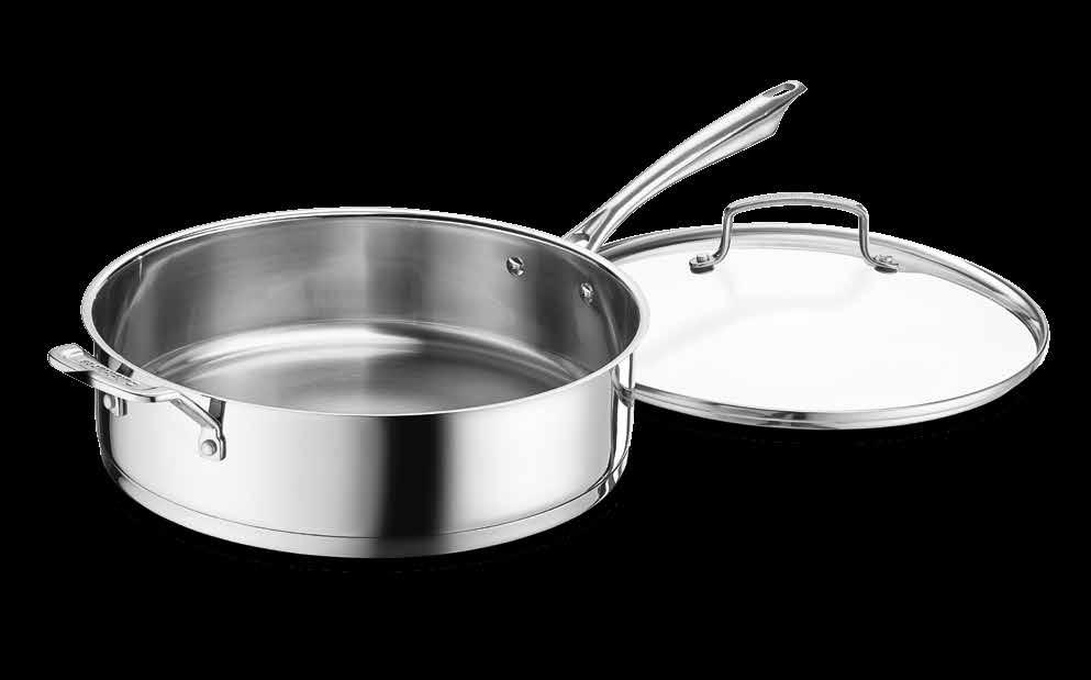 Sauté Pan Braise fish and chicken; simmer pasta sauce and soup. Create delicious homemade risottos. Premium stainless steel ensures superior heat distribution. 3 Qt.