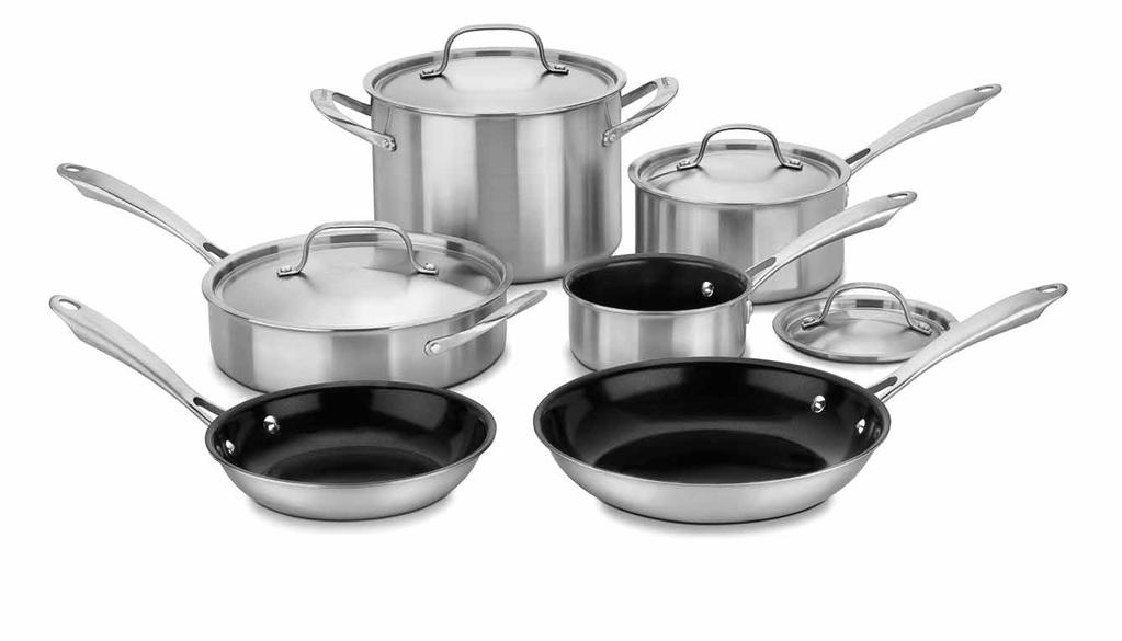 Prepare dishes easily and meals with confidence using this stainless, eco-friendly nonstick cookware.