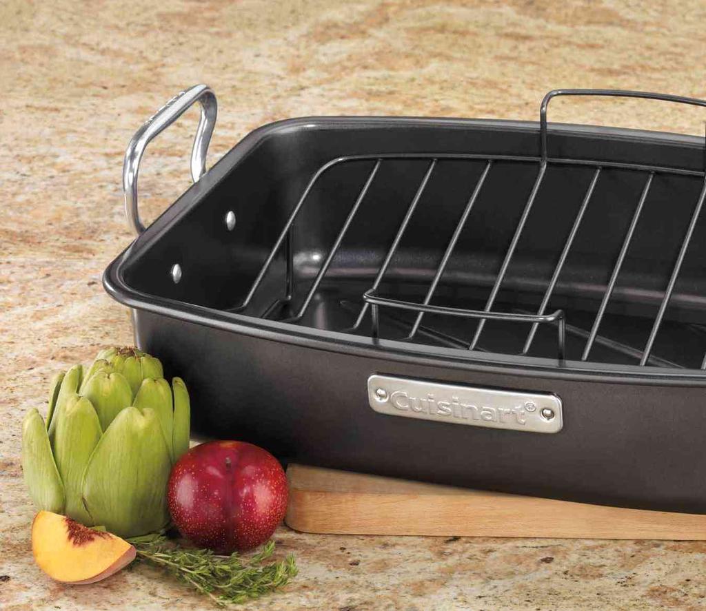 OVENWARE CLASSIC COLLECTION Heavy Steel Construction High quality steel roaster pan heats quickly and evenly for optimal performance.