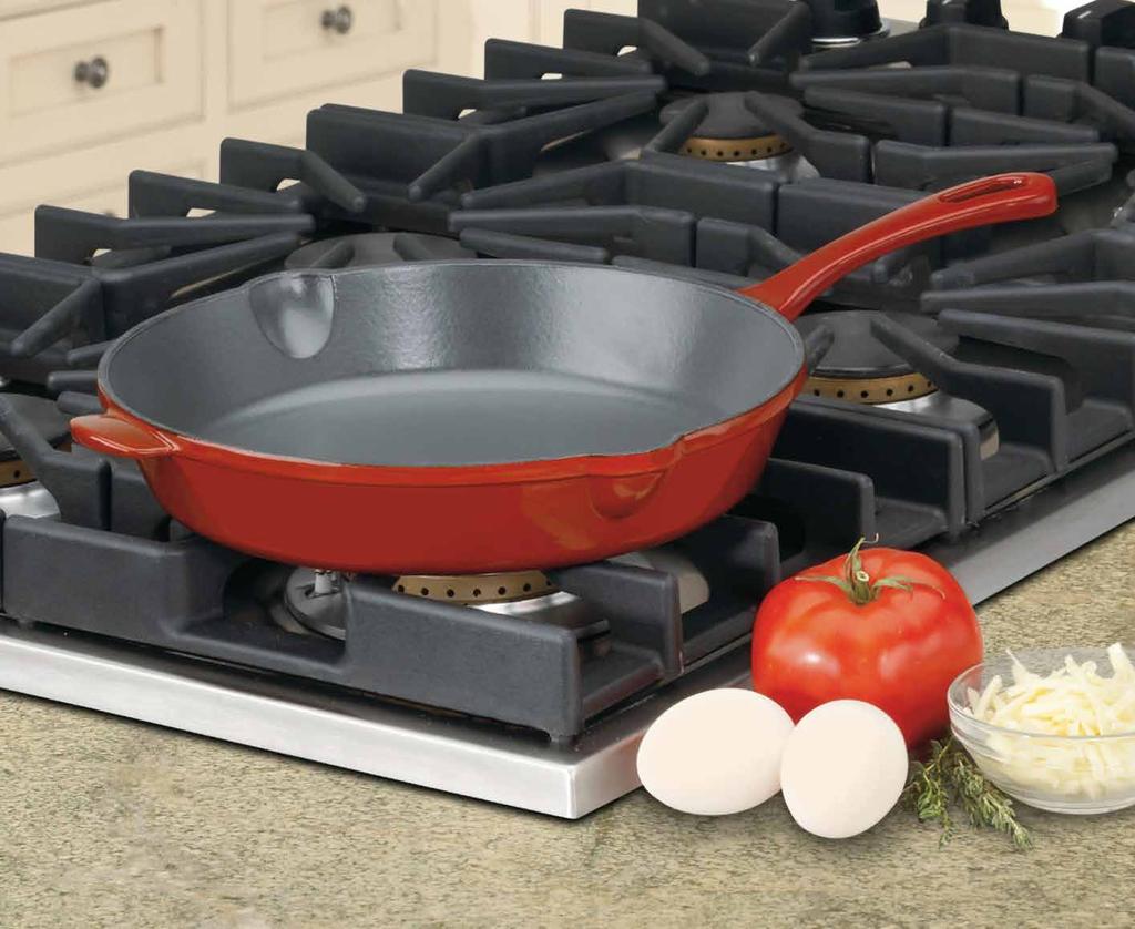 CUISINART CHEF'S CLASSIC ENAMELED CAST IRON Cast Iron Construction Provides superior heat retention and even heat distribution.