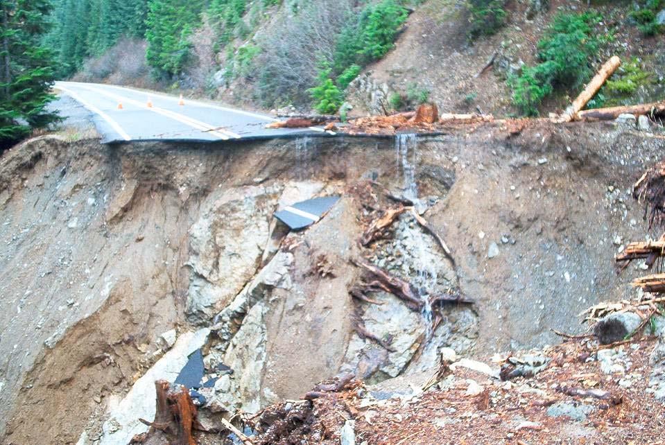 The washout at milepost