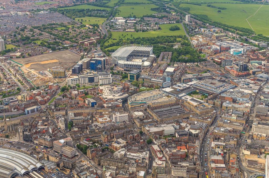 From the sky 1 The Property 2 The Gate 3 St Andrews Way, Intu Eldon Square 4 Intu Eldon Square Shopping Centre 5 Northumberland St 6 Grey St 7 Fenwick Department Store 8 &S 9 John Lewis 10 Newcastle