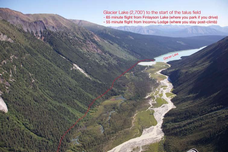 This is the loose talus field you get to go up and down if you take the float plane. Be careful!
