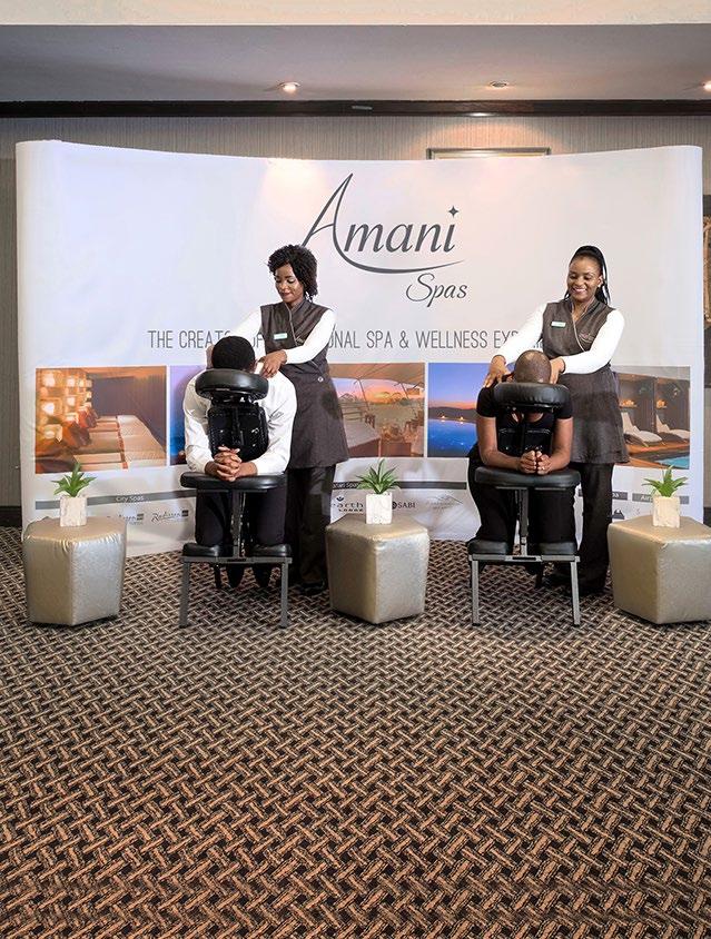 mobile pop up spas The Amani Mobile Pop Up Spas, with qualified therapists, travels to the workplace and/or venue of choice, providing employees and/ or executives with an on-the-go massage.