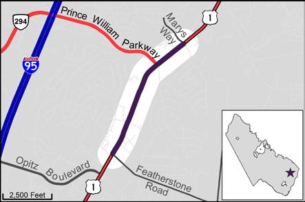 Total Project Cost - $3.0M Route 1 (Featherstone Rd to Marys Way) The widening of Route 1 from Featherstone Road to Marys Way, that spans 1.