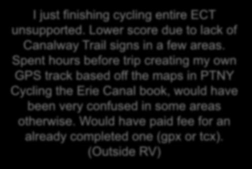 CYCLIST FEEDBACK When I first did the CEC ride what struck me was that I was able to see so much WITHOUT A CAR. Traveling 400 miles.