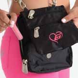 valuables. TheGluv embroidered logo comes in four colors: Turquoise, Pink, White, and Black.
