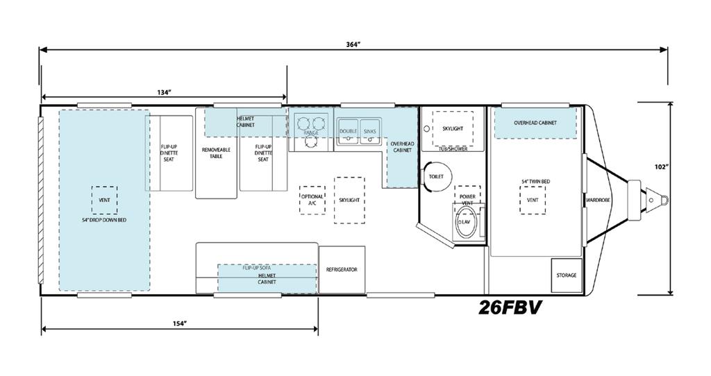 BFBV8.524TA3 GVWR 8.5x24 5200# Tandem Axle Front Bedroom 9990 BFBV8.526TRA3 GVWR 8.