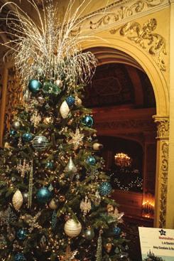 Lobbies of the Embassy Theatre and Indiana Hotel are transformed into a wonderland of Christmas trees under the theme of White Christmas.