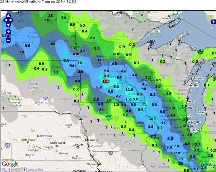 Storm Total Snowfall Map Across the