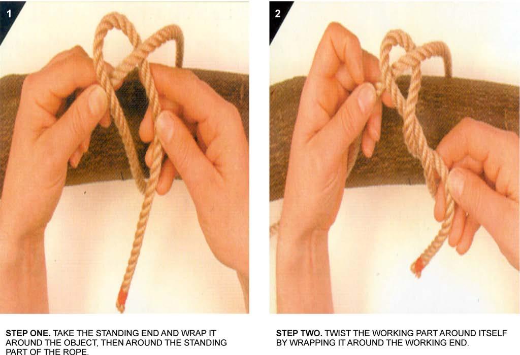 TIMBER HITCH The timber hitch is included because it is required for the diagonal lashing.