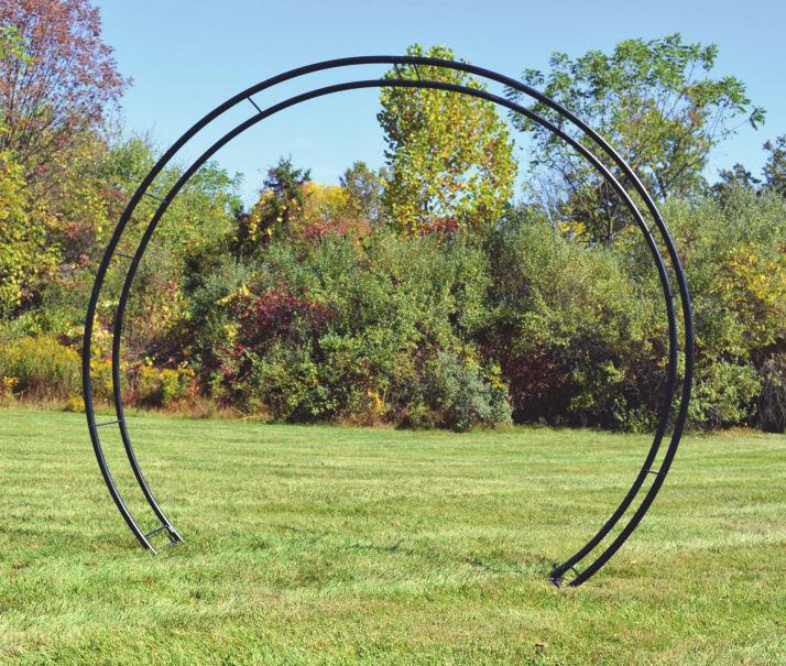 Two-piece construction allows you to easily plant in the coco-fiber liner included. Convenient hanging loop with chain at the top. Spheres are shipped in two halves and are easily assembled.