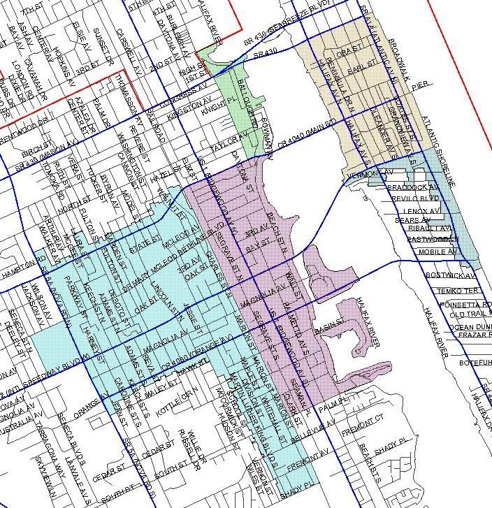 The boundaries of each Redevelopment Area were established based on a Finding of Blight Study and