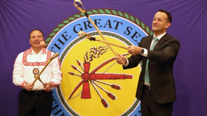 IROQUOIS TRAVEL An Taoiseach (Prime Minister) Leo Varadkar meets members of the Choctaw Nation (Oklahoma, USA) on 12 March 2018 to thank them for financial