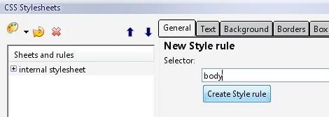 A potom se klikne na dugme Create Style rule.