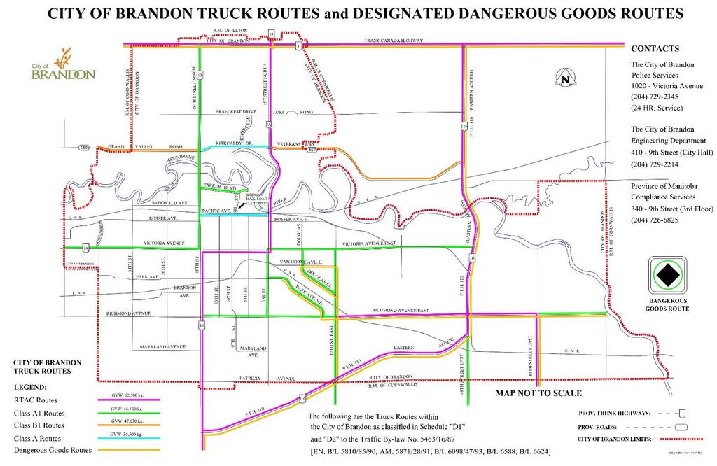 Trucking & Dangerous Goods Routes in Brandon