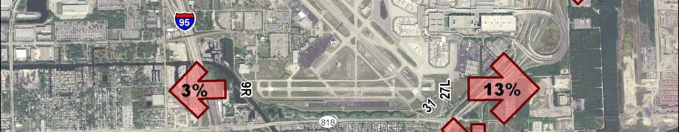 -North runway, west flow 6284 27L - South