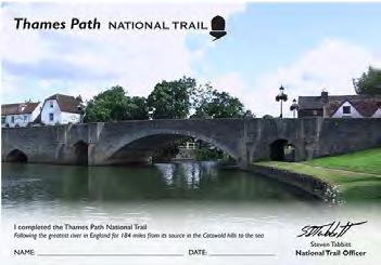 NATIONAL TRAILS OFFICE Speedwell House, Oxford, OX1 1NE Information 01865 810224 Volunteers 01865 810211 E: thames.path@oxfordshire.gov.uk W:www.nationaltrail.co.