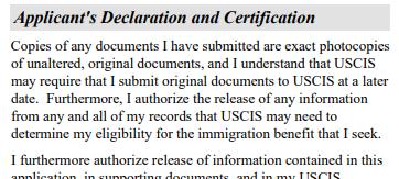 Complete the Form I-765 PART 3, pg. 4 continued Applicant s Declaration and Certification Read the entire declaration carefully. Applicant s Signature #7.a.-7.b.