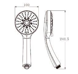 ABS handshower ABS SSP 2307 Shower set with holder 3-jets easyclick round SUS 304 flexible hose, 150cm, 1/2" ABS handshower ABS white SSP 2401 Shower set with holder
