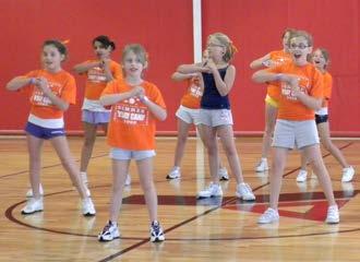 will learn basic cheerleading and gymnastic moves,