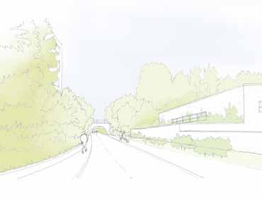 with proposed new landscaping Brassington Ave view To the West - the railway line, landscaping and differing land