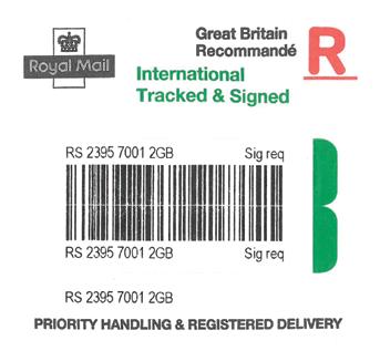 an / Postal Rates International Tracked & Signed International Tracked & Signed is a fully tracked service from posting to delivery overseas, which requires a signature on delivery.