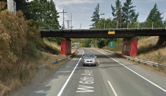 SR 507 turns left to Bucoda on the other side of the