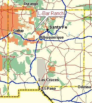 Location The High Country L-Bar Ranch is located in west central New Mexico, in Sandoval and McKinley Counties.