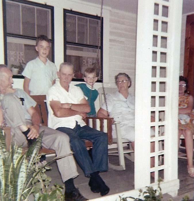 At right on Grandma Hartley s porch in Ava, MO ca 1968 L-R: Eldon, Stephen, Lawrence, Gary,