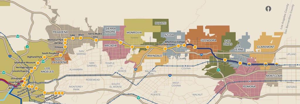 Gold Line s 3 Phases = $3 Billion Investment Los Angeles-Pasadena Pasadena-Azusa