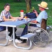 feet of usable table surface, knee and toe clearance required at space (306) Picnic tables