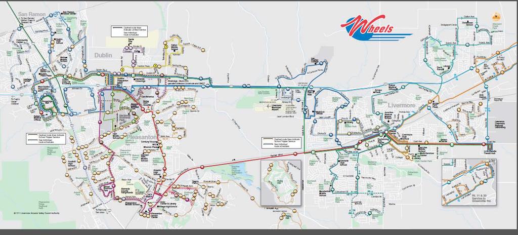 WHEELS REGULAR BUS ROUTES IN THE TRI-VALLEY YOU ARE