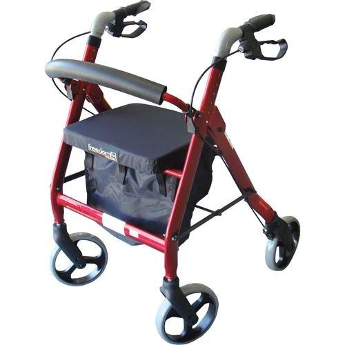 FREEDOM QUAD WALKER - GENESIS 3 Easy fold rounded backrest for comfort. Suitable for institutions, rental or domestic use. Suitable for indoor and outdoor use. New light touch lock brake system.