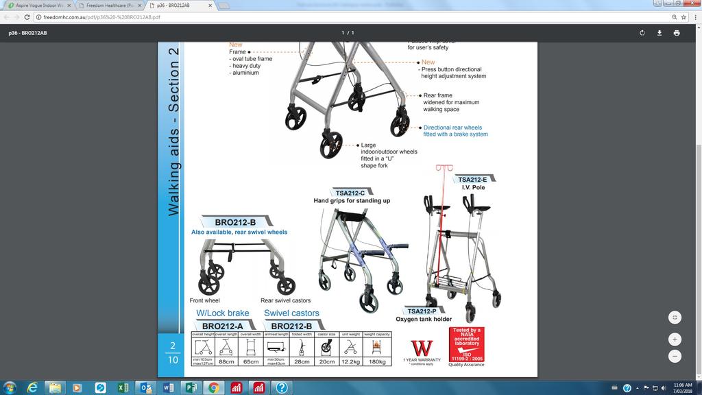 WALKING TUTOR - HEAVY DUTY New aluminuim oval tube frame construction. For institutions, rental or domestic use.