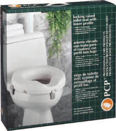 Bath Safety Raised toilet seats raised toilet Seat No. 7013 Easy to clean, unbreakable polyethelene. Wide seating area, raised in back for comfort Adds 5 (12.