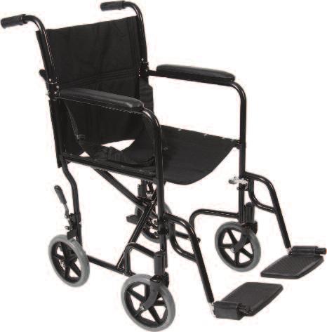 button releases front wheels easily 7 Durable fabric backrest Mobility 8