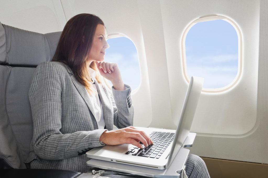 AIRCRAFT EXPERIENCE STAY CONNECTED Emerging trends for on-board Wi-Fi usage preferences: Send/receive emails 58% Instant messaging (e.g. Messenger, WhatsApp, WeChat, Line) 56% Browse the internet 54% Social media access (e.