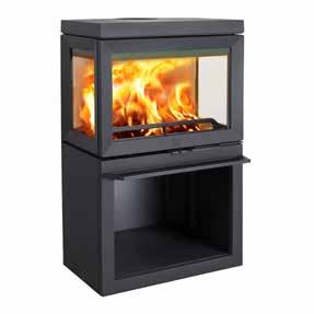 With its wide expanse of glass, flames can be fully enjoyed from three sides of the stove.