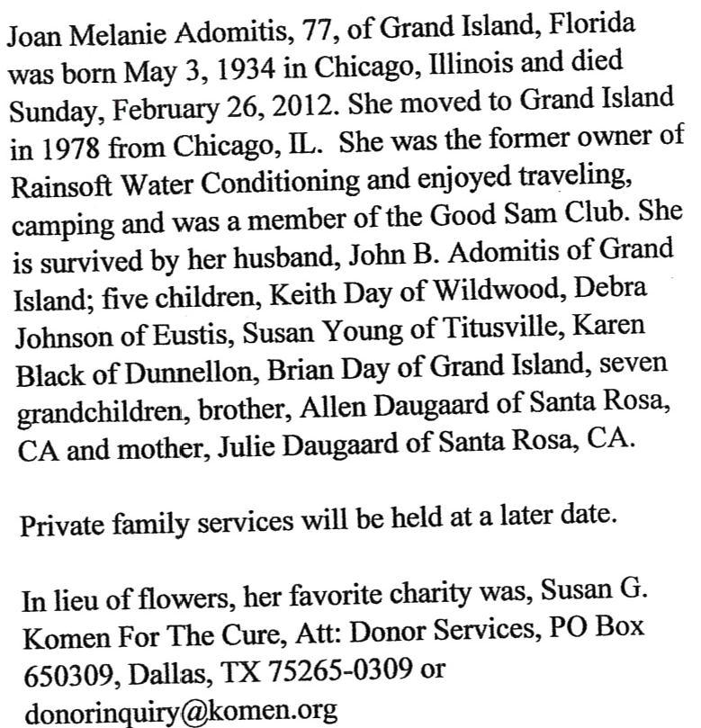 ! Joan Melanie Adomitis 1934 2012 Golden Triangle Scrapbook Is In the Works!