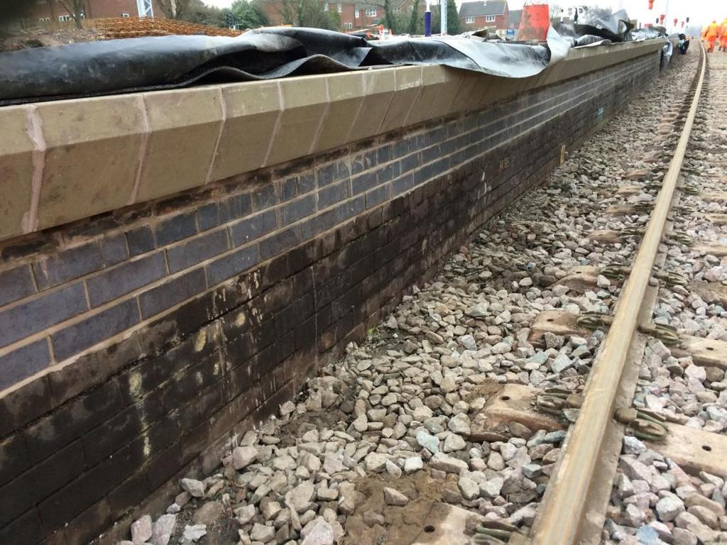 Photo: Brickwork on platform 1 at Kirkham & Wesham station Transforming
