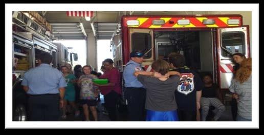 Firefighter s Peter Hervochon, and Dustin Davis, taught the children how the firefighters live in the