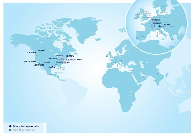 destinations 16 hubs in Europe and North America more than 300,000 seats each week wide choice of on board products and